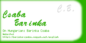 csaba barinka business card
